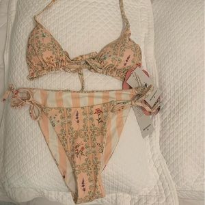 Agua bendita pink bikini swimsuit reversible nwt target small